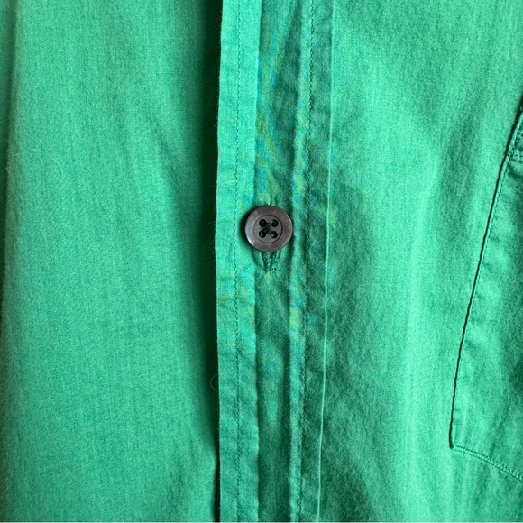 Dries Van Noten Mens Lightweight Cotton Button Up Green Short Sleeve Shirt sz 50 - Picture 5 of 9
